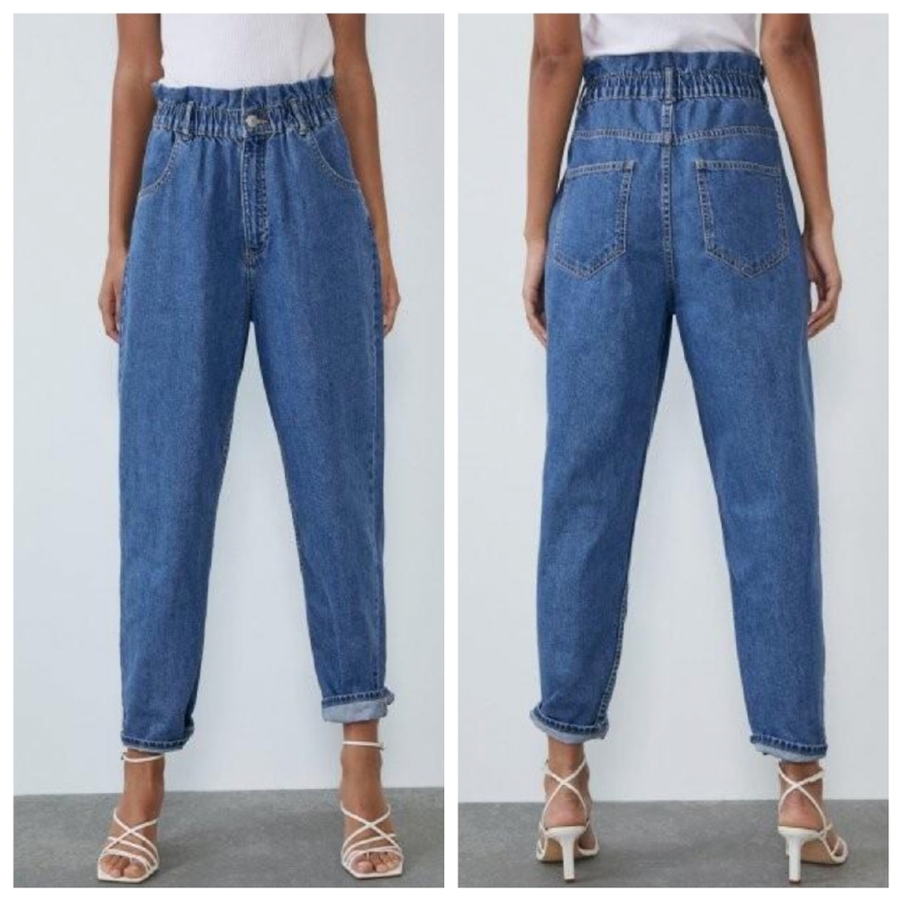Zara Paper bag Mom Jean High Waist